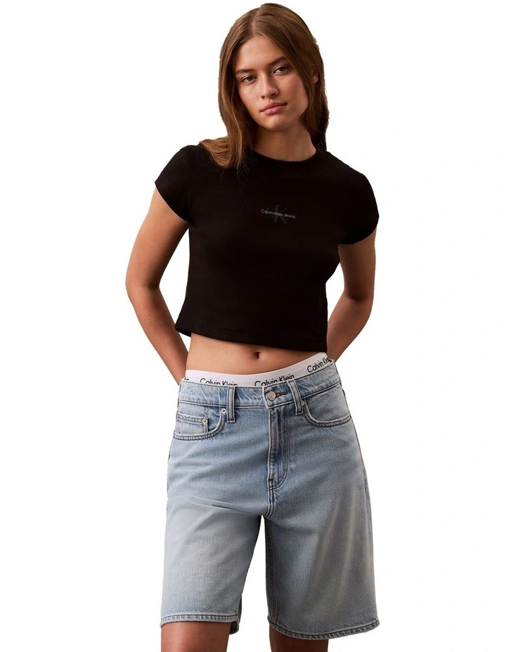 Monogram Baby Tee in Black image 1