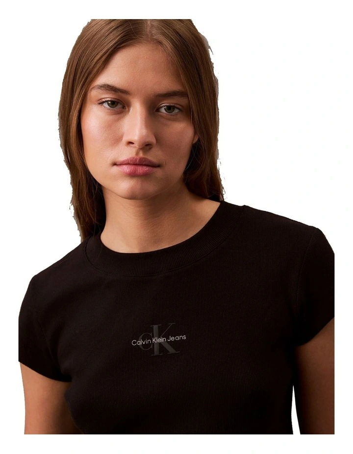 Monogram Baby Tee in Black image 3
