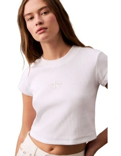 Monogram Baby Tee in White
