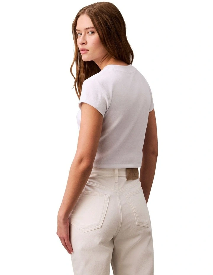 Monogram Baby Tee in White image 3
