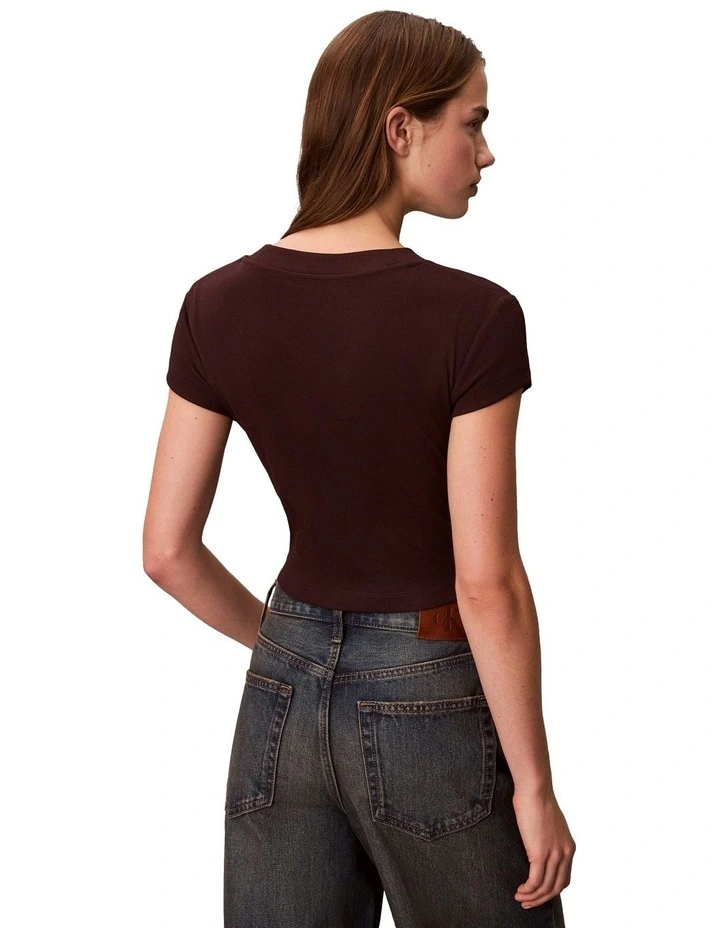 Monogram Logo Ribbed Baby Tee image 2