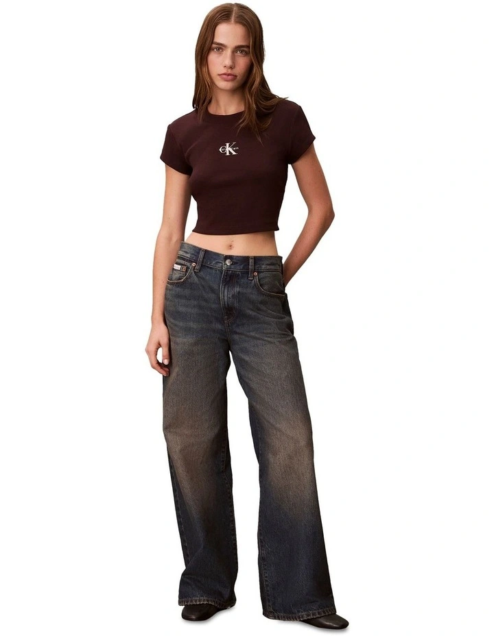 Monogram Logo Ribbed Baby Tee image 5