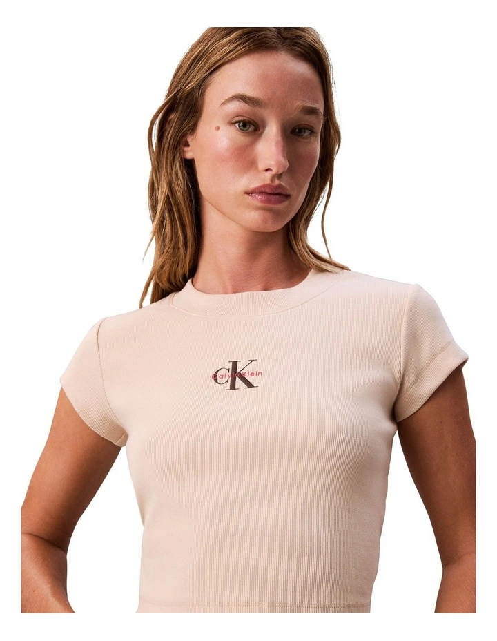 Monogram Baby Tee in Tuscan Beige image 3