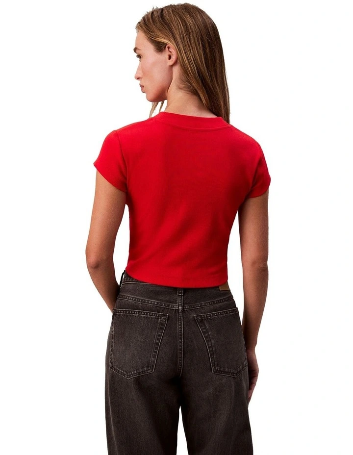 Monogram Logo Ribbed Baby Tee image 2