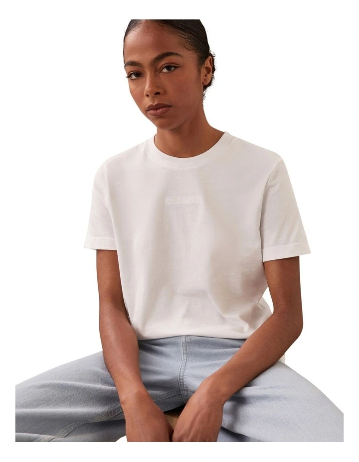 A Short Sleeve Classic 20S Jessy Logo Graphic Tee in White image 3