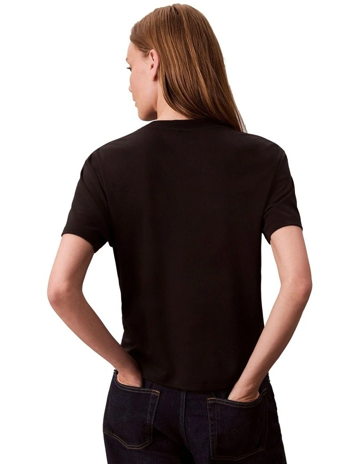 Short Sleeve Supima Jersey Emblem Logo Tee in Black image 2