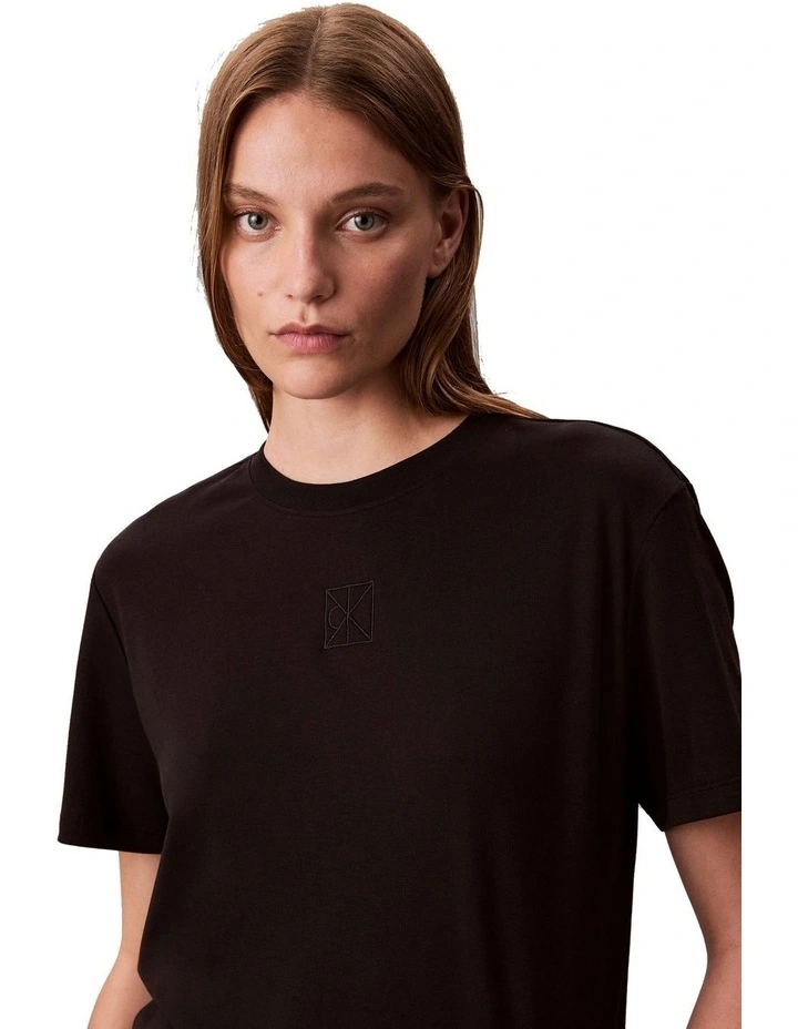 Short Sleeve Supima Jersey Emblem Logo Tee in Black image 5