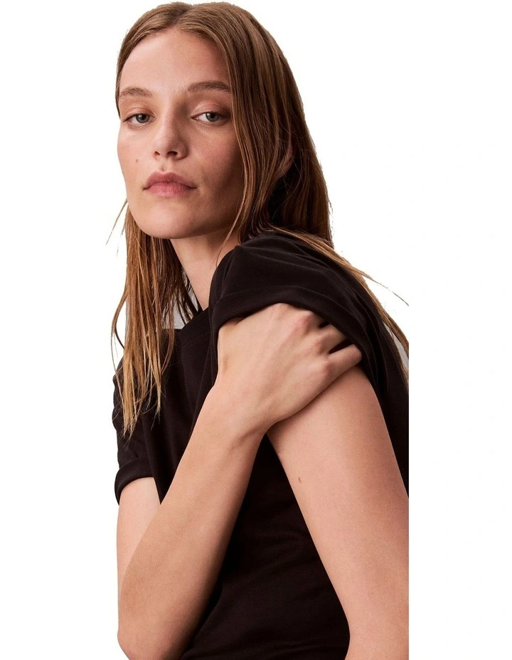 Short Sleeve Supima Jersey Emblem Logo Tee in Black image 6