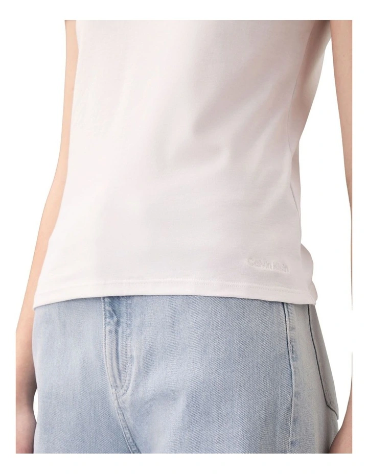 Short Sleeve Supima Crewneck Tee in White image 4