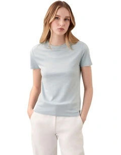 Supima Crewneck T-shirt in Light Blue