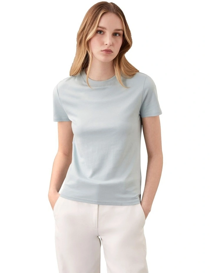 Supima Crewneck T-shirt in Light Blue image 1