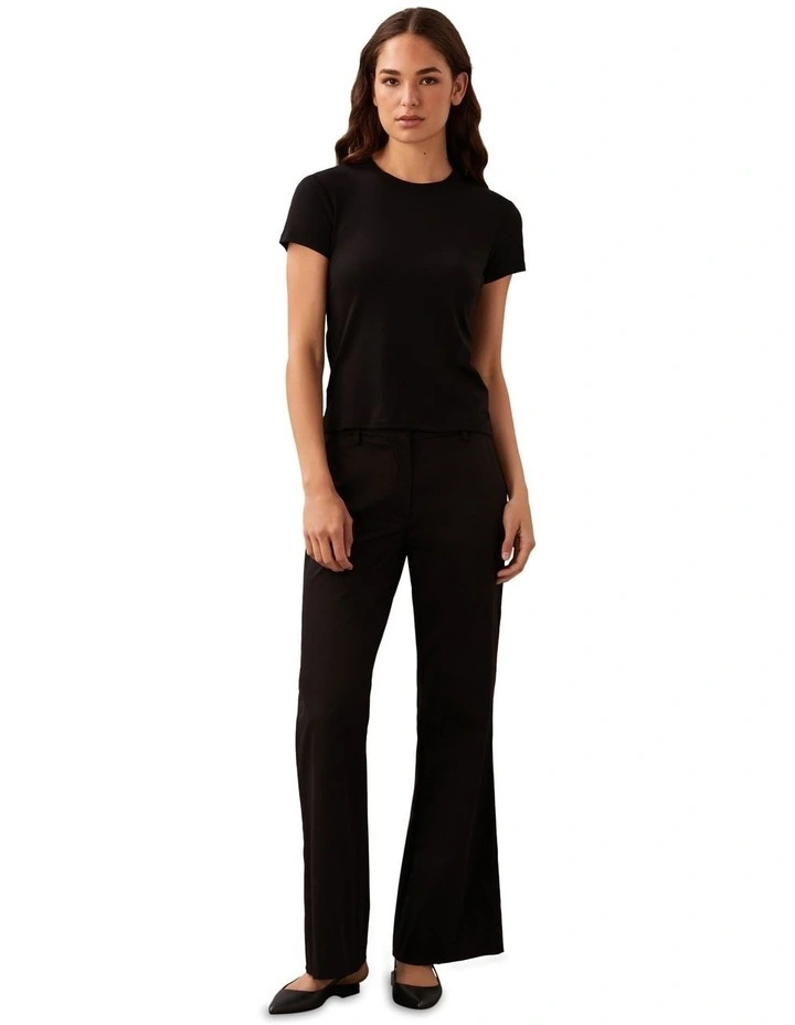 Short Sleeve Supima Crewneck T-shirt in Black image 4