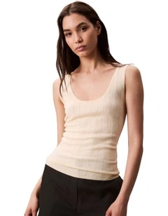 Viscose Rib Short Sleeve Top in Yellow