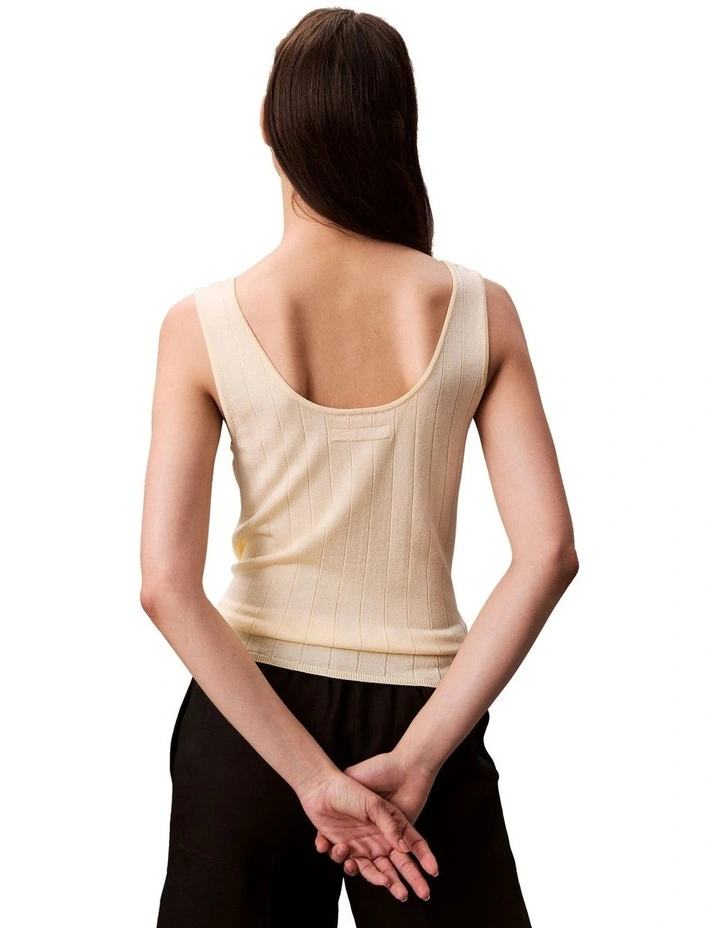 Viscose Rib Short Sleeve Top in Yellow image 2