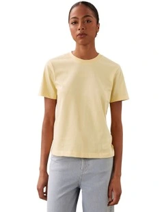 Short Sleeve Jersey Logo Graphic Tee in Yellow