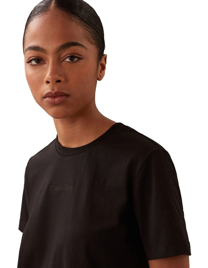 Short Sleeve Jersey Logo Graphic Tee in Black image 4