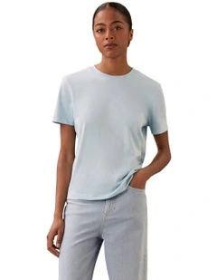 Short Sleeve Jersey Logo Graphic Tee in Blue
