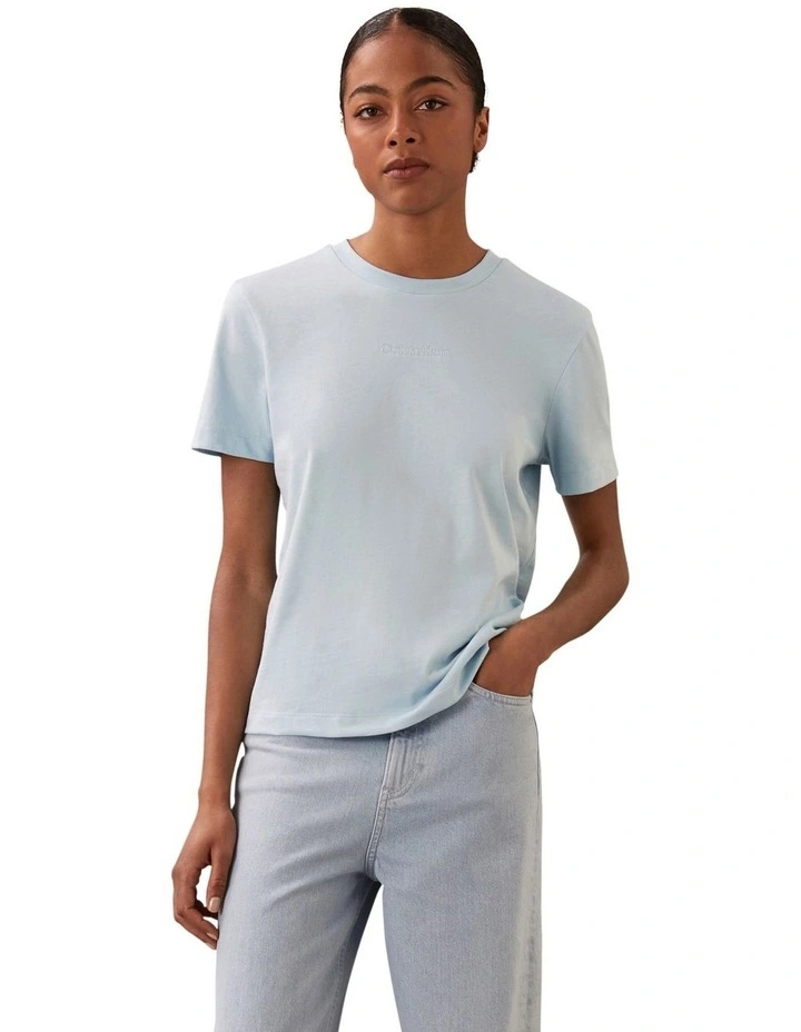 Short Sleeve Jersey Logo Graphic Tee in Blue image 1