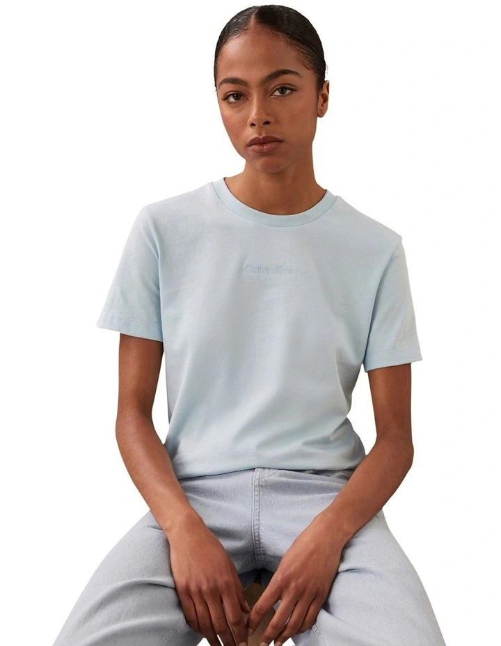 Short Sleeve Jersey Logo Graphic Tee in Blue image 3