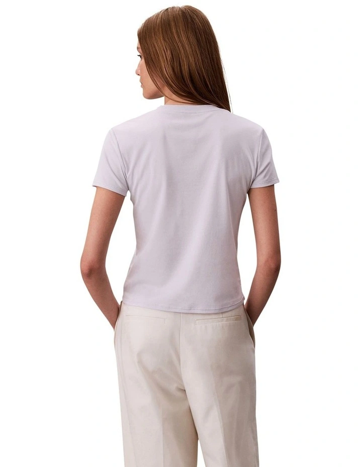 Short Sleeve Supima Crewneck in Beige image 2