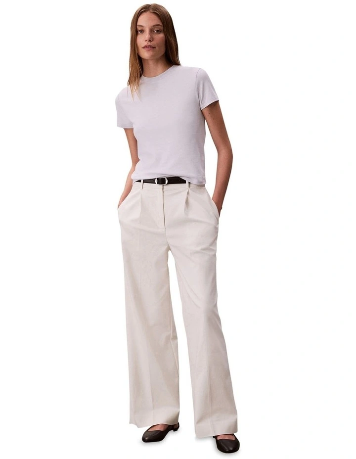 Short Sleeve Supima Crewneck in Beige image 5