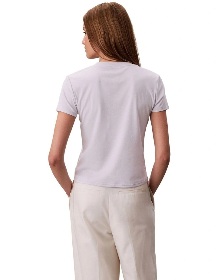 Short Sleeve Supima Crewneck Top in Lacey Lilac image 2