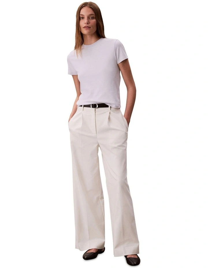 Short Sleeve Supima Crewneck Top in Lacey Lilac image 5