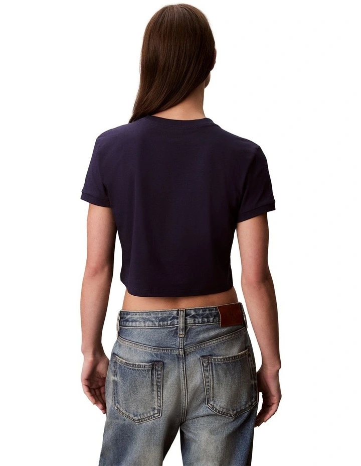 Short Sleeve Logo Cropped Tee in Maritime Blue image 2