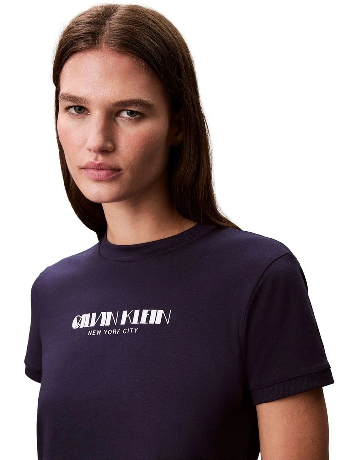 Short Sleeve Logo Cropped Tee in Maritime Blue image 4