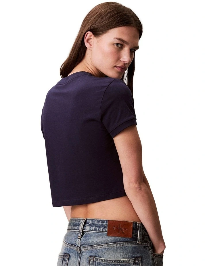 Short Sleeve Logo Cropped Tee in Maritime Blue image 5