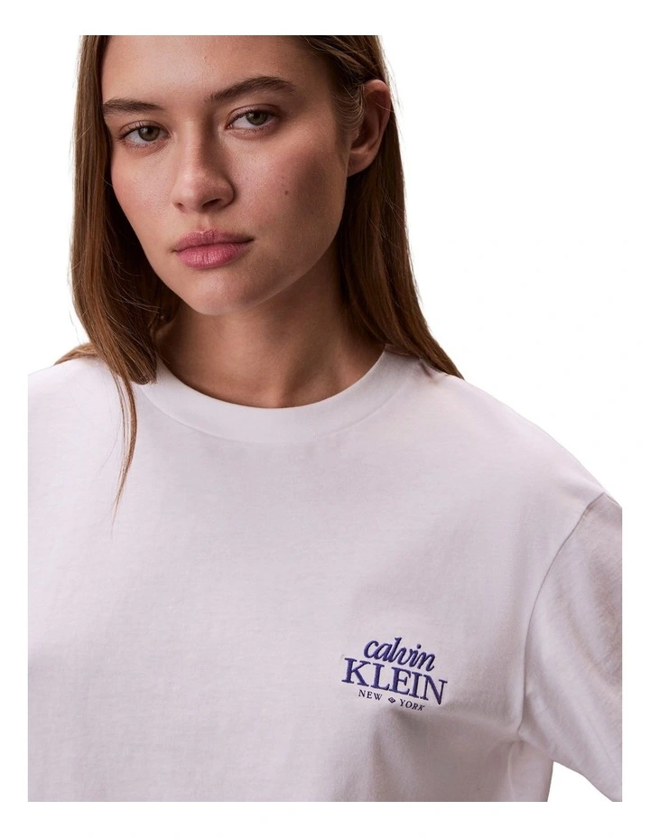 Short Sleeve Boxy Graphic T-shirt in Bright White image 3