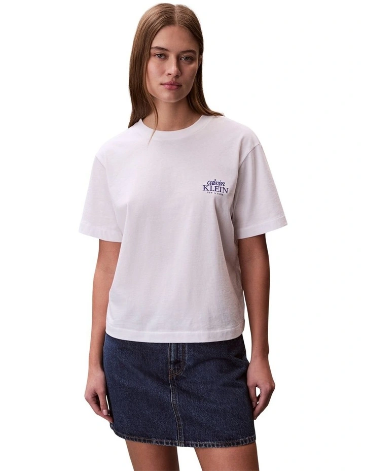 Short Sleeve Boxy Graphic T-shirt in Bright White image 4