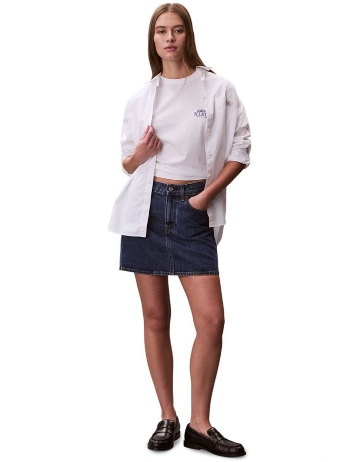 Short Sleeve Boxy Graphic T-shirt in Bright White image 5