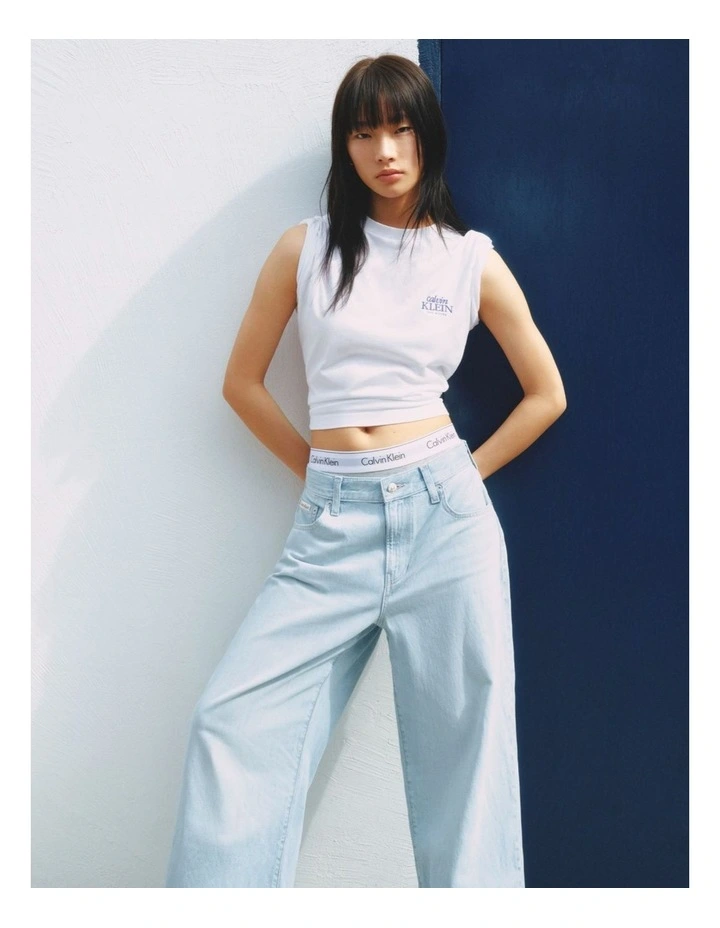 Short Sleeve Boxy Graphic T-shirt in Bright White image 6