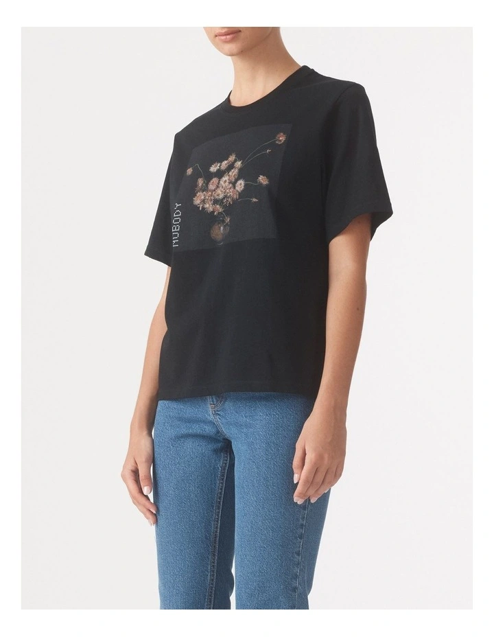 Wild Bouquet Tee in Black image 3