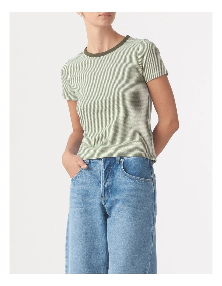 Baby Tee in Olive Stripe image 3