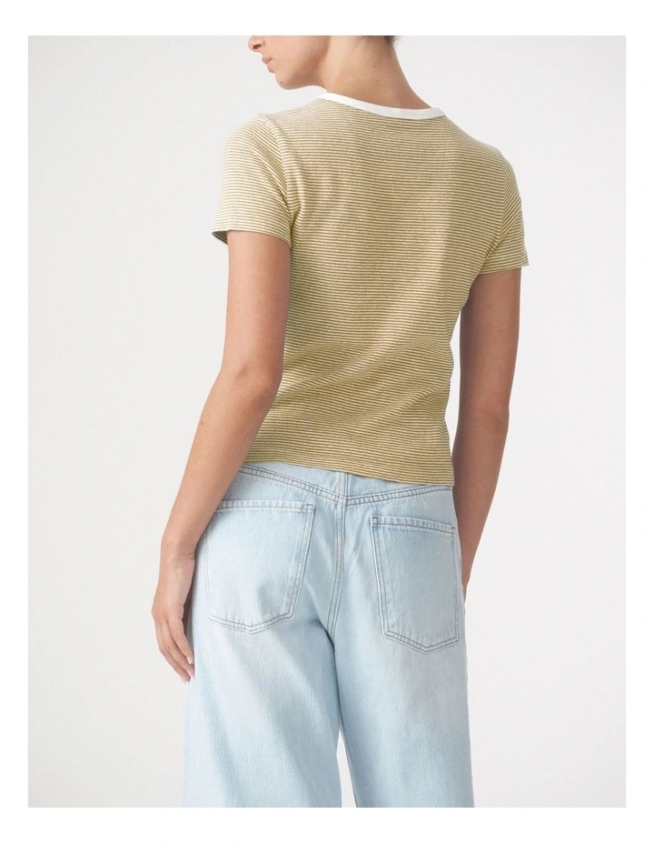 Baby Tee in Flax Stripe image 2