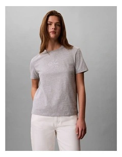 Monologo Crewneck Tee in Grey Heather