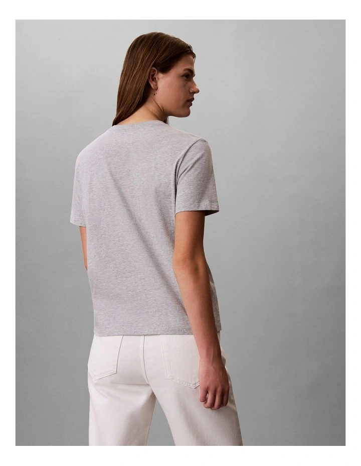 Monologo Crewneck Tee in Grey Heather image 2