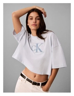 Denim Monologo Boxy T-Shirt in Plein Air