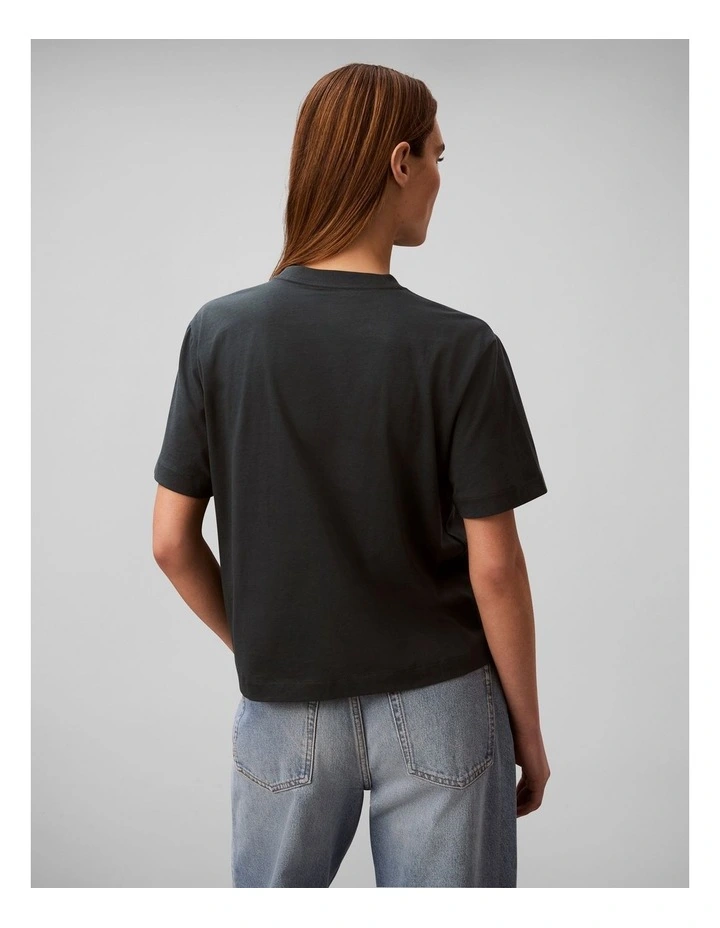 Short Sleeve Script Logo Graphic Boxy T-shirt in Biloxi Blues image 2