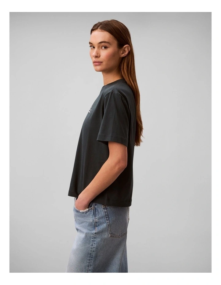 Short Sleeve Script Logo Graphic Boxy T-shirt in Biloxi Blues image 3