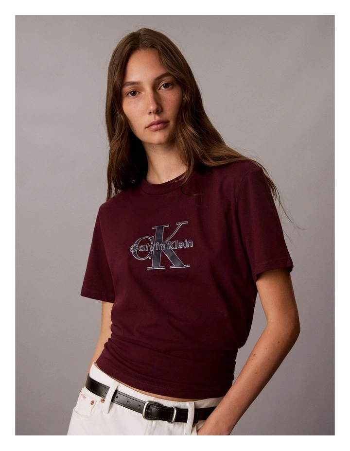 Classic Seasonal Monologo T-Shirt in Goji Berry image 1