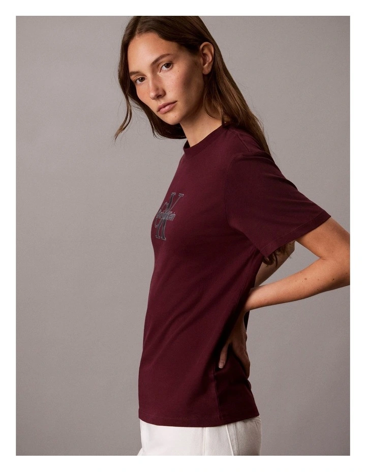 Classic Seasonal Monologo T-Shirt in Goji Berry image 3