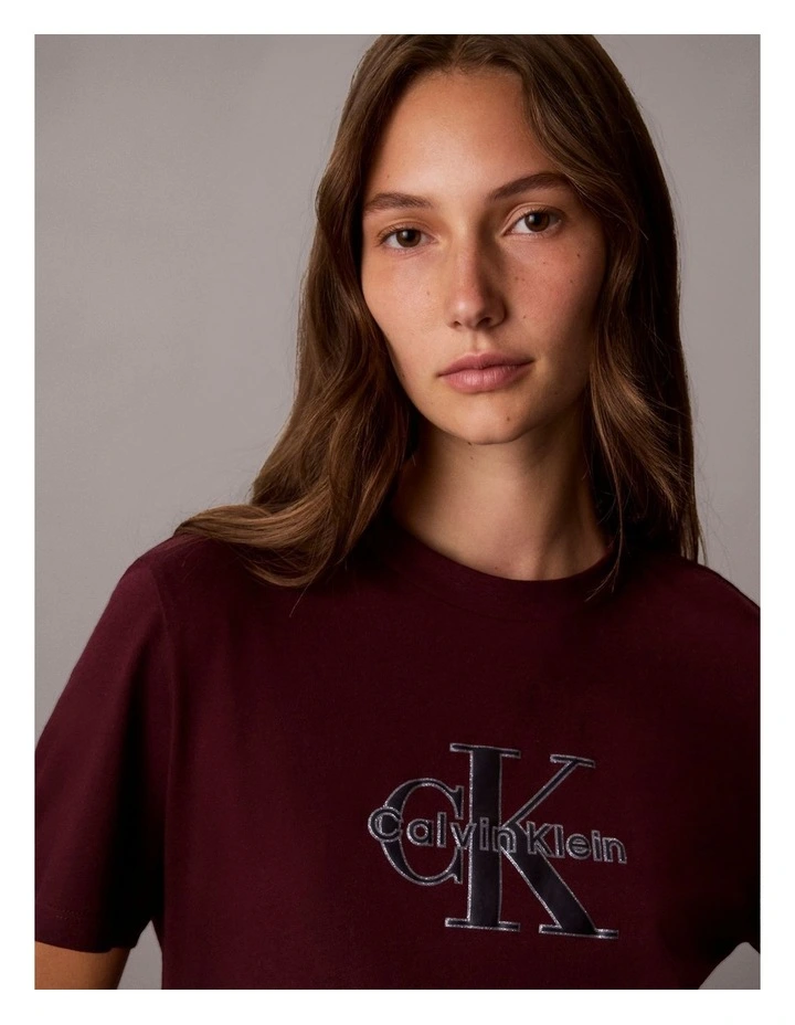 Classic Seasonal Monologo T-Shirt in Goji Berry image 4