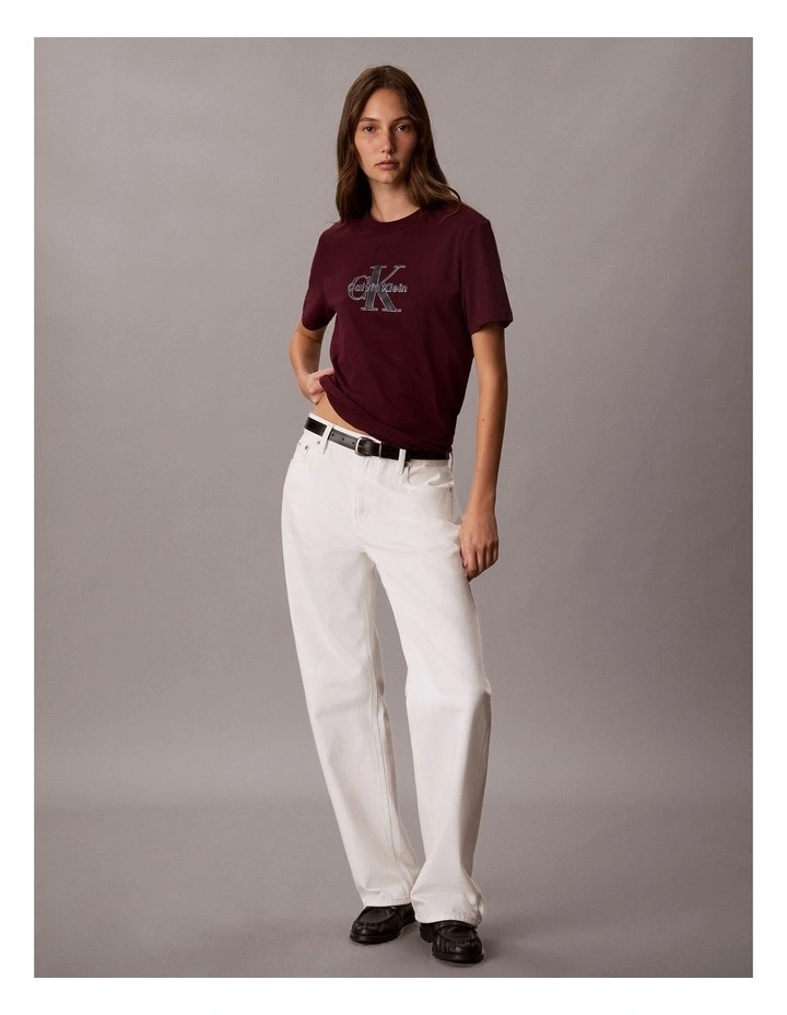 Classic Seasonal Monologo T-Shirt in Goji Berry image 5