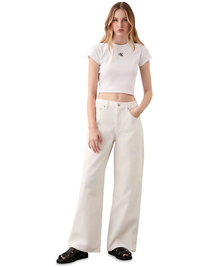 The Wide Leg Jean in Cream image 1