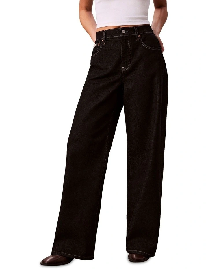 Wide Leg Jeans in Black image 3