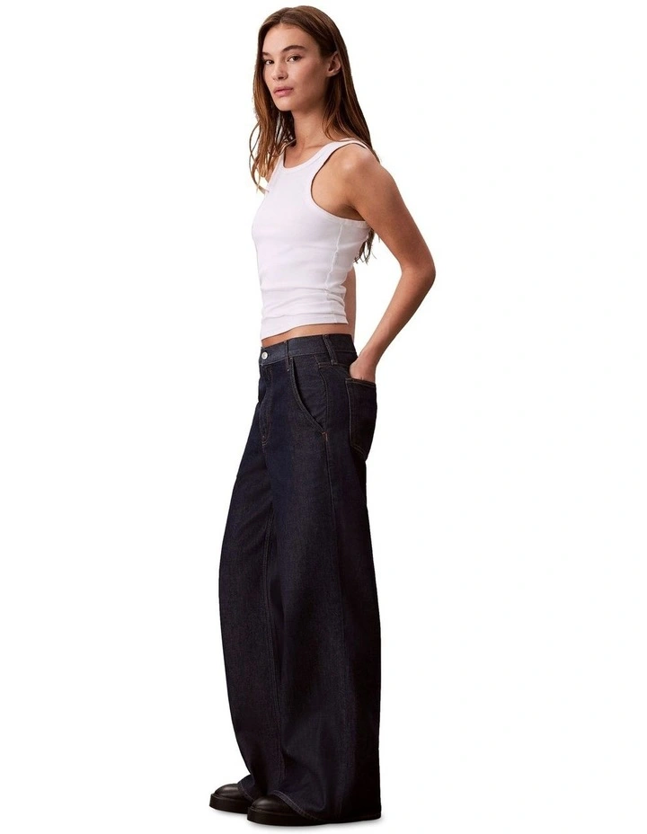 Tencel Ultra High Wide Leg Pant in Clean Rinse image 3