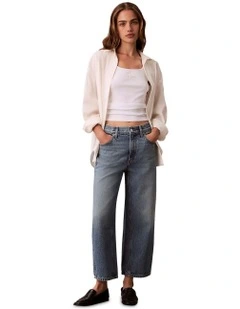 High Rise Denim Culotte in Blue